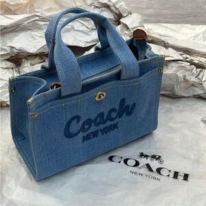 🌟 Coach Denim Mini Tote Bag – New York Edition | Authentic & Stylish